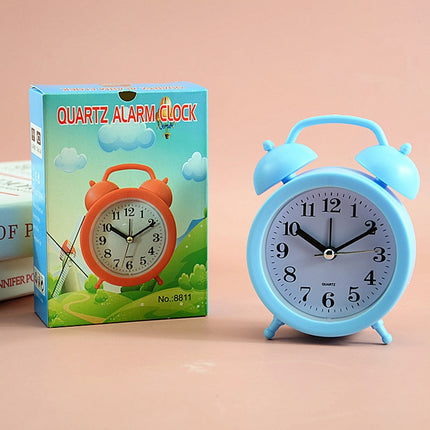 2 PCS Student Bed Small Alarm Clock Desk Alarm Clock(Pink)-garmade.com