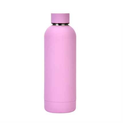 Stainless Steel Outdoor Matte Water Bottle Portable Sports Water Cup Rubber Paint Insulation Cup(Lilac Purple)-garmade.com