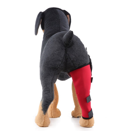 HJ19 Pet Surgery Rehabilitation Back Leg Protector Walking Aids, Size: XS(Red Right Back Leg)-garmade.com