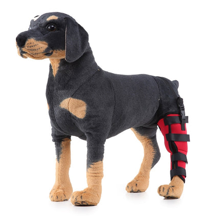 HJ19 Pet Surgery Rehabilitation Back Leg Protector Walking Aids, Size: S(Red Left Back Leg)-garmade.com