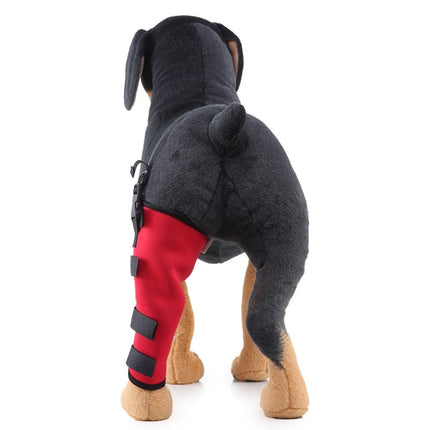 HJ19 Pet Surgery Rehabilitation Back Leg Protector Walking Aids, Size: S(Red Left Back Leg)-garmade.com