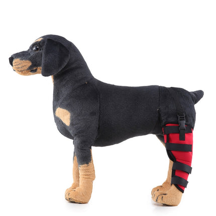 HJ19 Pet Surgery Rehabilitation Back Leg Protector Walking Aids, Size: M(Red Left Back Leg)-garmade.com