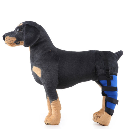 HJ19 Pet Surgery Rehabilitation Back Leg Protector Walking Aids, Size: L(Blue Left Back Leg)-garmade.com