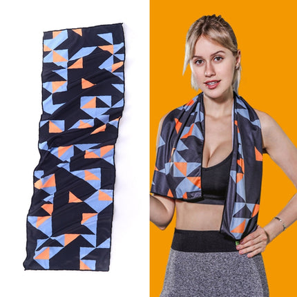 Gym Sports Cold Feeling Sweat-Absorbent Quick-Drying Cold Towel(Geometric Triangle)-garmade.com
