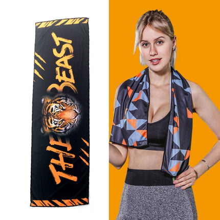 Gym Sports Cold Feeling Sweat-Absorbent Quick-Drying Cold Towel(Black Tiger)-garmade.com