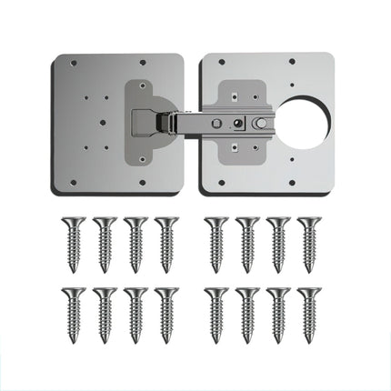 2 PCS Stainless Steel Hinge Repair Installer, Specification: 2 Repair Plates + Hinge + 16 Screws-garmade.com