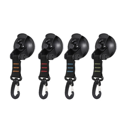 3 PCS Car Tent Suction Cup Home Users Outside Travel Portable Suction Cup Hook Round Carabiner(Red)-garmade.com