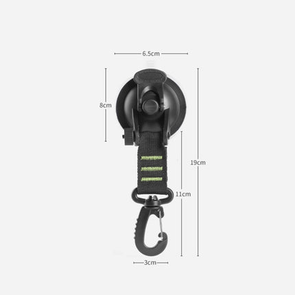 3 PCS Car Tent Suction Cup Home Users Outside Travel Portable Suction Cup Hook Round Carabiner(Green)-garmade.com