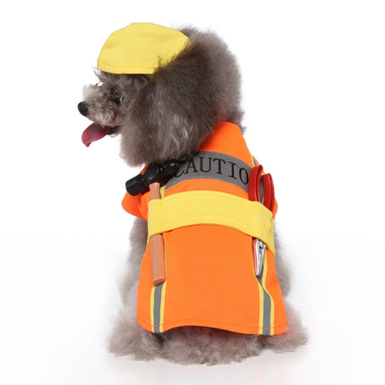 Halloween Christmas Day Pets Dress Up Clothes Pet Funny Clothes, Size: M(SDZ136 Engineering Cloth)-garmade.com