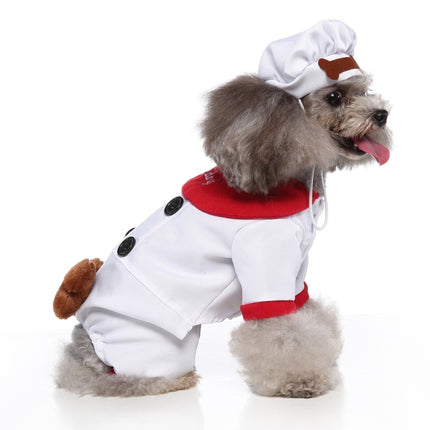 Halloween Christmas Day Pets Dress Up Clothes Pet Funny Clothes, Size: XL(SDZ131 Chef)-garmade.com