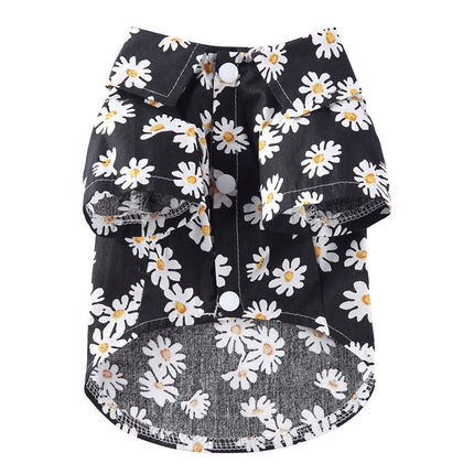 2 PCS Pet Beach Shirt Dog Print Spring And Summer Clothes, Size: M(Black)-garmade.com
