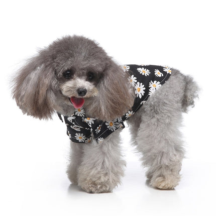 2 PCS Pet Beach Shirt Dog Print Spring And Summer Clothes, Size: M(Black)-garmade.com