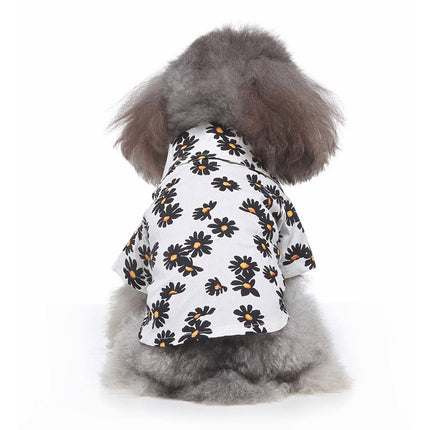2 PCS Pet Beach Shirt Dog Print Spring And Summer Clothes, Size: M(White)-garmade.com