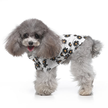 2 PCS Pet Beach Shirt Dog Print Spring And Summer Clothes, Size: L(White)-garmade.com