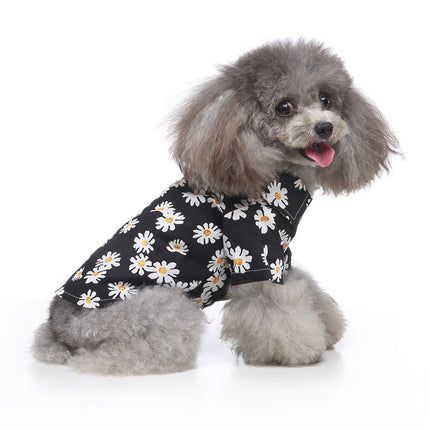2 PCS Pet Beach Shirt Dog Print Spring And Summer Clothes, Size: XL(Black)-garmade.com