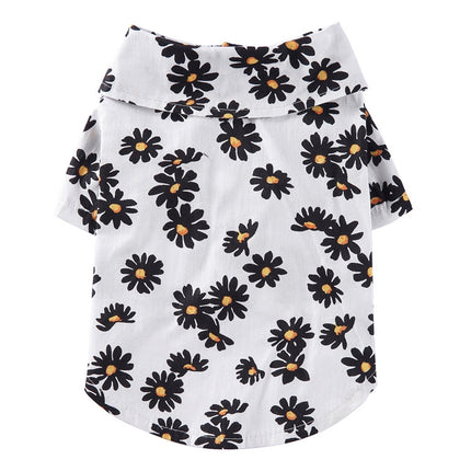 2 PCS Pet Beach Shirt Dog Print Spring And Summer Clothes, Size: XL(White)-garmade.com