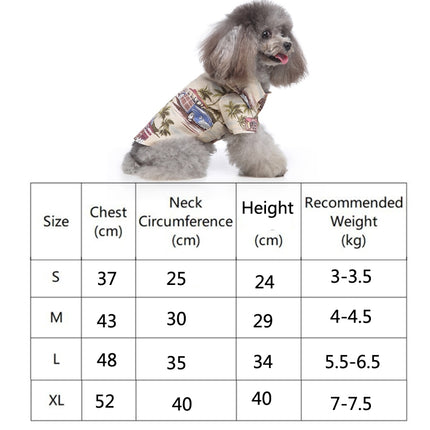 2 PCS Pet Beach Shirt Dog Print Spring And Summer Clothes, Size: XL(Pink)-garmade.com
