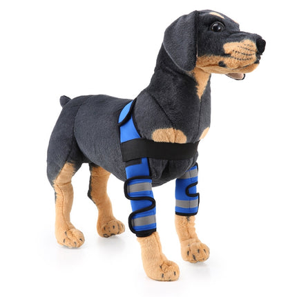 Pet Dog Leg Knee Guard Surgery Injury Protective Cover, Size: M(Support Strips Model (Blue))-garmade.com