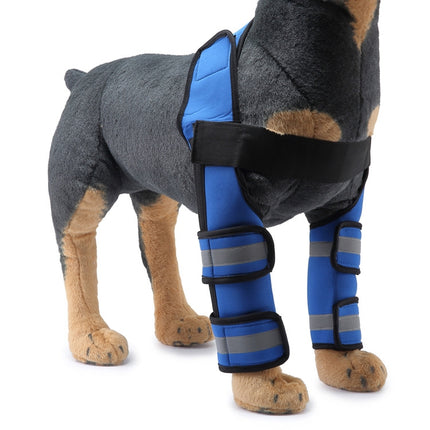 Pet Dog Leg Knee Guard Surgery Injury Protective Cover, Size: M(Support Strips Model (Blue))-garmade.com