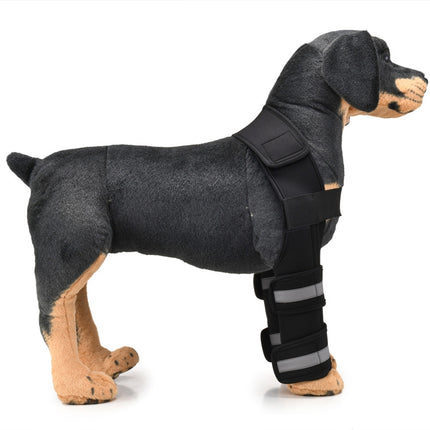 Pet Dog Leg Knee Guard Surgery Injury Protective Cover, Size: L(Support Strips Model (Black))-garmade.com