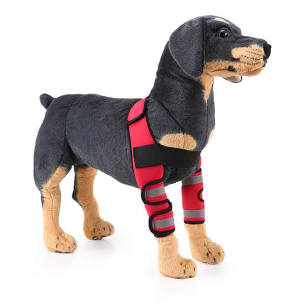 Pet Dog Leg Knee Guard Surgery Injury Protective Cover, Size: L(Support Strips Model (Red))-garmade.com