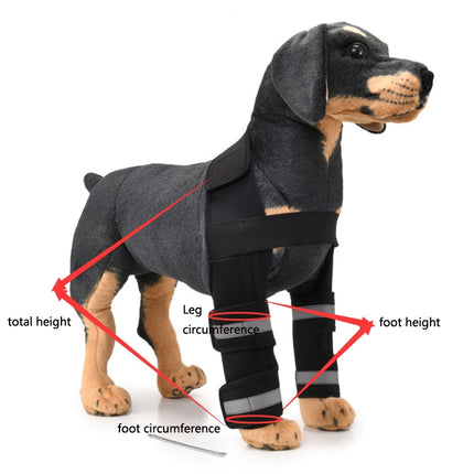 Pet Dog Leg Knee Guard Surgery Injury Protective Cover, Size: L(Support Strips Model (Black))-garmade.com