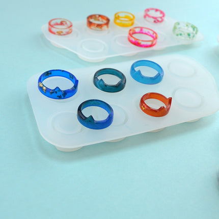 3 in 1 DIY Crystal Dripping Ring Pendant Silicone Mold Arc-Shaped Section Ring Mold(MD1130A + MD1131A + MDA1135A)-garmade.com