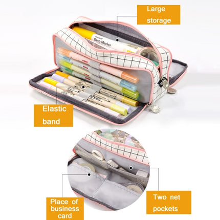 Angoo Double-Open Multi-Layer Stationery Pencil Case Multifunctional Cosmetic Bag(Ink Painting)-garmade.com
