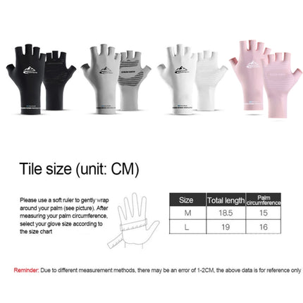 GOLOVEJOY XG24 Ice Silk Sun Protection Gloves Outdoor Cycling Anti-Skid Quick-Drying Half-Finger Gloves, Size: L(Pink)-garmade.com