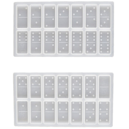 2 PCS DIY Domino Mold Crystal Epoxy Number Plate Mold(Set of MD3509 A + B)-garmade.com