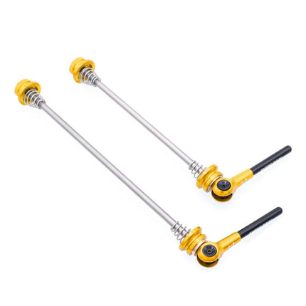 EVERDAWN Mountain Highway Bike Titanium Alloy Axis Quick Removal Rod Front And Rear Rollers Open Flower Drum Fixed Axis Trolley(Golden)-garmade.com