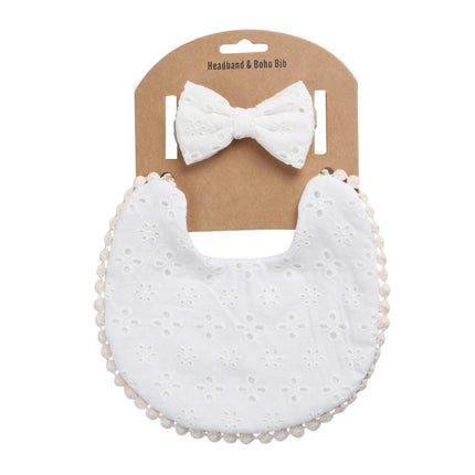 Baby Linen Cotton Printed Double-sided Saliva Towel Headband Set(DP021-3)-garmade.com