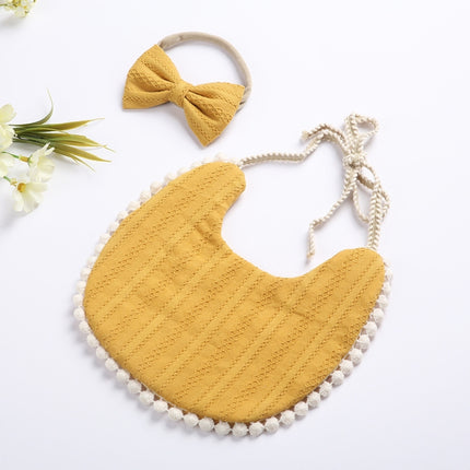 Baby Linen Cotton Printed Double-sided Saliva Towel Headband Set(DP021-9)-garmade.com