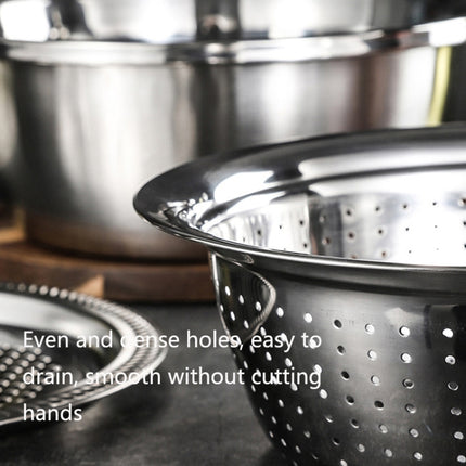 3 in 1 Thickened Stainless Steel Multifunctional Grater Kitchen Draining And Washing Basin Set(28cm)-garmade.com