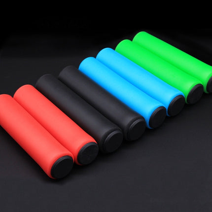 4 Pairs Mountain Folding Bicycle Silicone Foaming Sponge Handle Cover Rubber Shock Absorbing Anti-Slip Handle Set(Green)-garmade.com