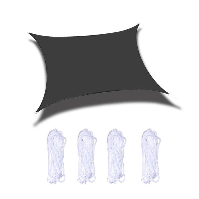 Outdoor Garden Sunshade Sail Waterproof Anti-UV Canopy, Size: 3m x 5m(Black)-garmade.com