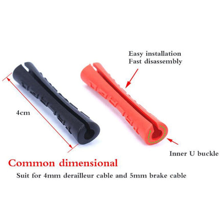 20 PCS TRLREQ Mountain Road Bicycle Frame Opening Protective Cover Variable Speed Brake Line Tube Car Paint Anti-Abrasion Rubber Cover(Black)-garmade.com