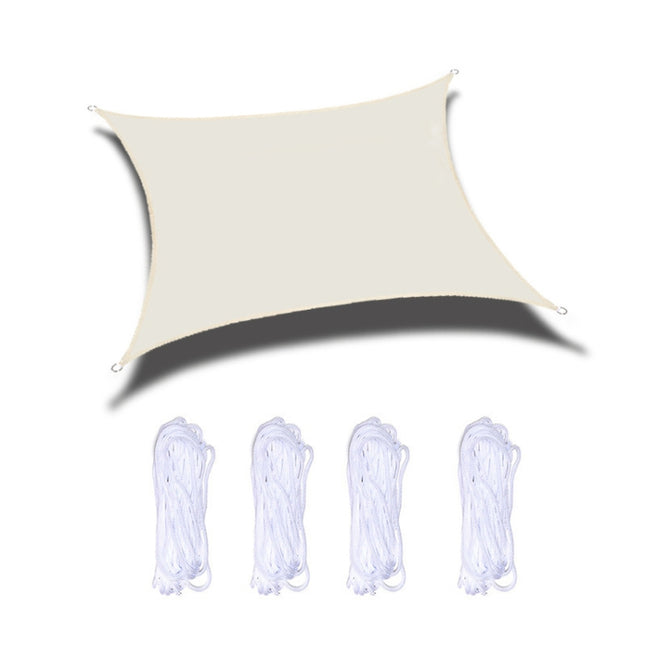 Outdoor Garden Sunshade Sail Waterproof Anti-UV Canopy, Size: 6m x 8m(Beige)-garmade.com