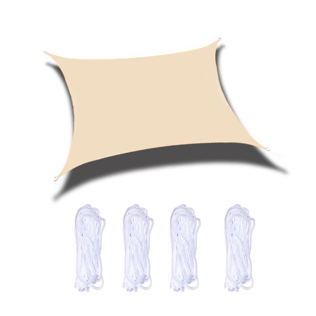 Outdoor Garden Sunshade Sail Waterproof Anti-UV Canopy, Size: 5m x 7m(Yellow)-garmade.com