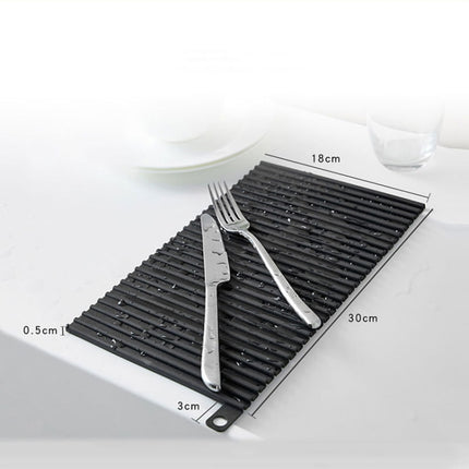 5 PCS TM19003 Multifunctional Heat Insulation Table Pad Kitchen Drain Mat(Black)-garmade.com