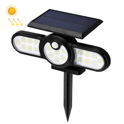 120 LED TG-TY080 3-Heads Rotatable Solar Wall Light Outdoor Waterproof Human Body Induction Garden Lawn Lamp-garmade.com