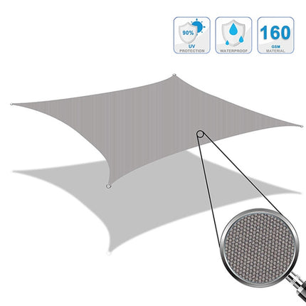 Triangle Outdoor Garden Sunshade Sail Waterproof Anti-UV Canopy, Size: 2.4m x 2.4m x 2.4m(Khaki)-garmade.com