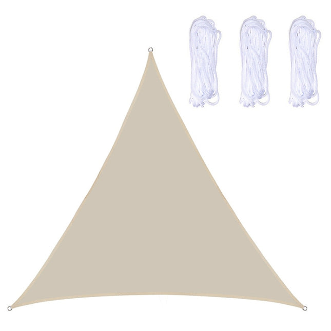 Triangle Outdoor Garden Sunshade Sail Waterproof Anti-UV Canopy, Size: 3.6m x 3.6m x 3.6m(Beige)-garmade.com
