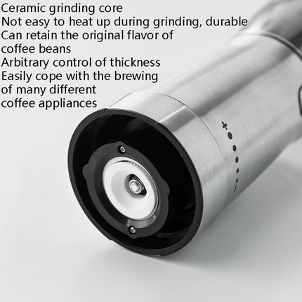 USB Rechargeable Coffee Machine Electric Coffee Grinder(Stainless Steel Color)-garmade.com