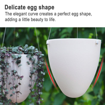 Wire Hanging Plastic Flowerpot With Automatic Water Absorption And Frosted Surface(D09 Caliber 19cm)-garmade.com
