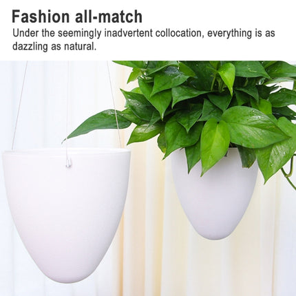 Wire Hanging Plastic Flowerpot With Automatic Water Absorption And Frosted Surface(D09 Caliber 19cm)-garmade.com
