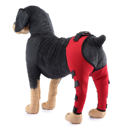 Pet Dog Leg Knee Guard Surgery Injury Protective Cover, Size: XS(Red)-garmade.com