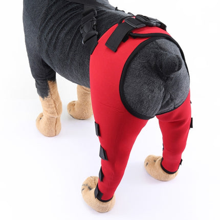 Pet Dog Leg Knee Guard Surgery Injury Protective Cover, Size: XS(Red)-garmade.com