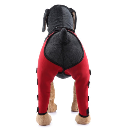 Pet Dog Leg Knee Guard Surgery Injury Protective Cover, Size: S(Red)-garmade.com