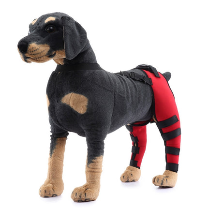 Pet Dog Leg Knee Guard Surgery Injury Protective Cover, Size: M(Red)-garmade.com